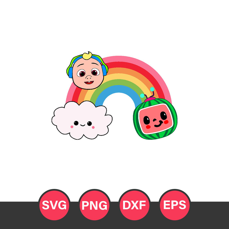 Baby Cocomelon Rainbow Svg, Cocomelon Birthday Svg, Cocomelon Cricut Svg, Png Dxf Eps Digital File
