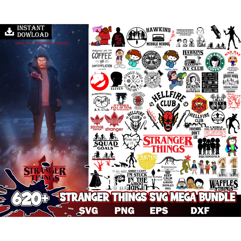 Mega Stranger Things svg, file bundle stranger things svg, for Cricut, Instant Download