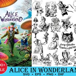 alice in wonderland bundle svg, alice in wonderland svg, alice wonderland svg, alice wonderland silhouette