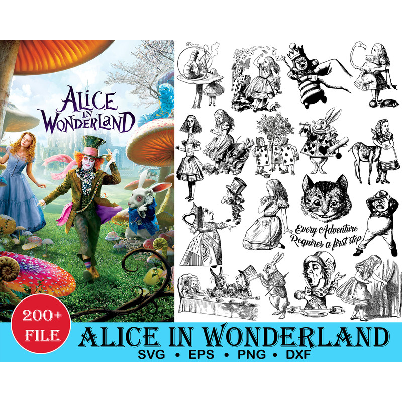 Alice In Wonderland Bundle Svg, Alice In Wonderland Svg, Alice Wonderland Svg, Alice Wonderland Silhouette