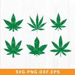 pot leaf bundle svg, cannabis leaf svg, weed svg, png dxf eps file