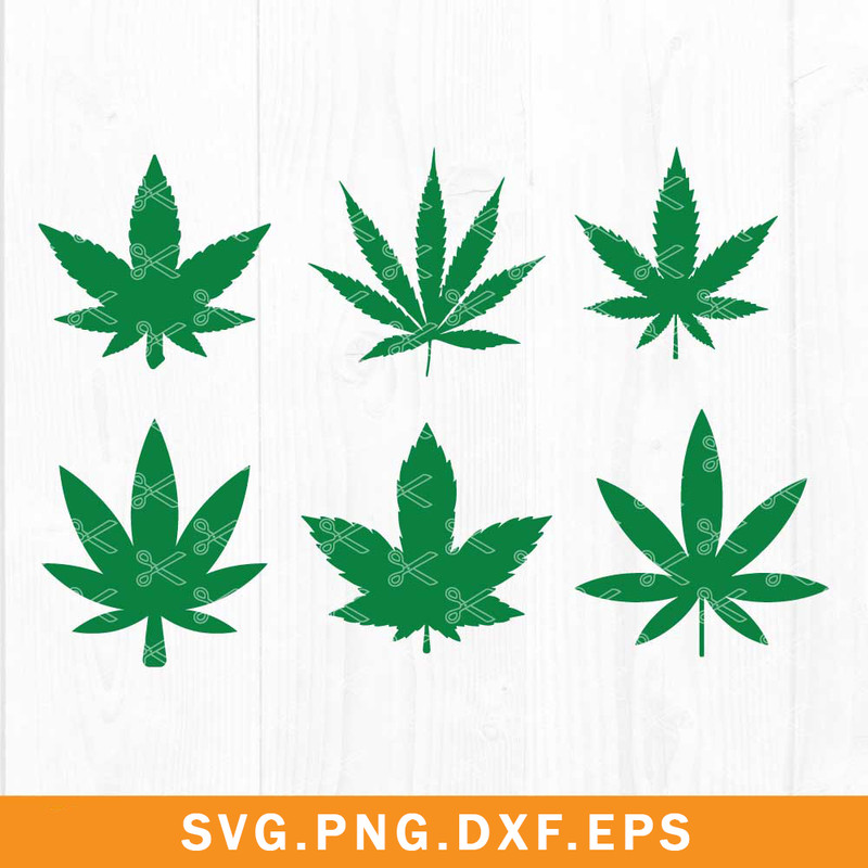Pot Leaf Bundle Svg, Cannabis Leaf Svg, Weed Svg, Png Dxf Eps File