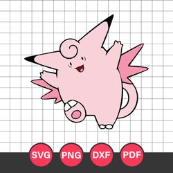clefable svg, pokemon characters svg, pokemon svg, anime svg, png dxf eps digital file
