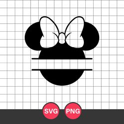 minnie head monogram svg, minnie mouse svg, disney svg, png digital file