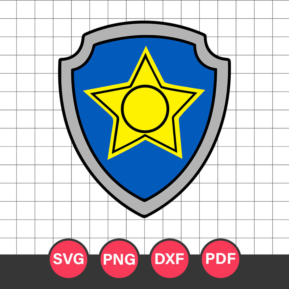 Chase Badge Logo Svg, Paw Patrol Svg, Cartoon Svg, Png Dxf Eps Digital File