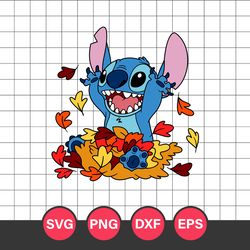 stitch autumn leaves svg, autumn leaves svg, stitch svg, cartoon svg, png dxf eps digital file