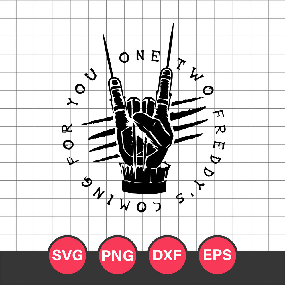 One Two Freddy's Coming For You Svg, Halloween Svg, Png Dxf Eps Digital File
