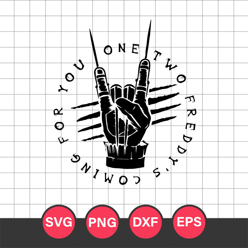 One Two Freddy's Coming For You Svg, Halloween Svg, Png Dxf Eps Digital File