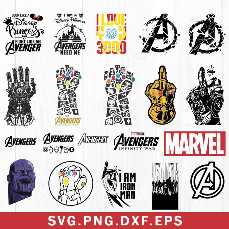 Marvel Bundle Svg, Avengers Svg, Disney Avengers Svg, Png Dxf Eps File