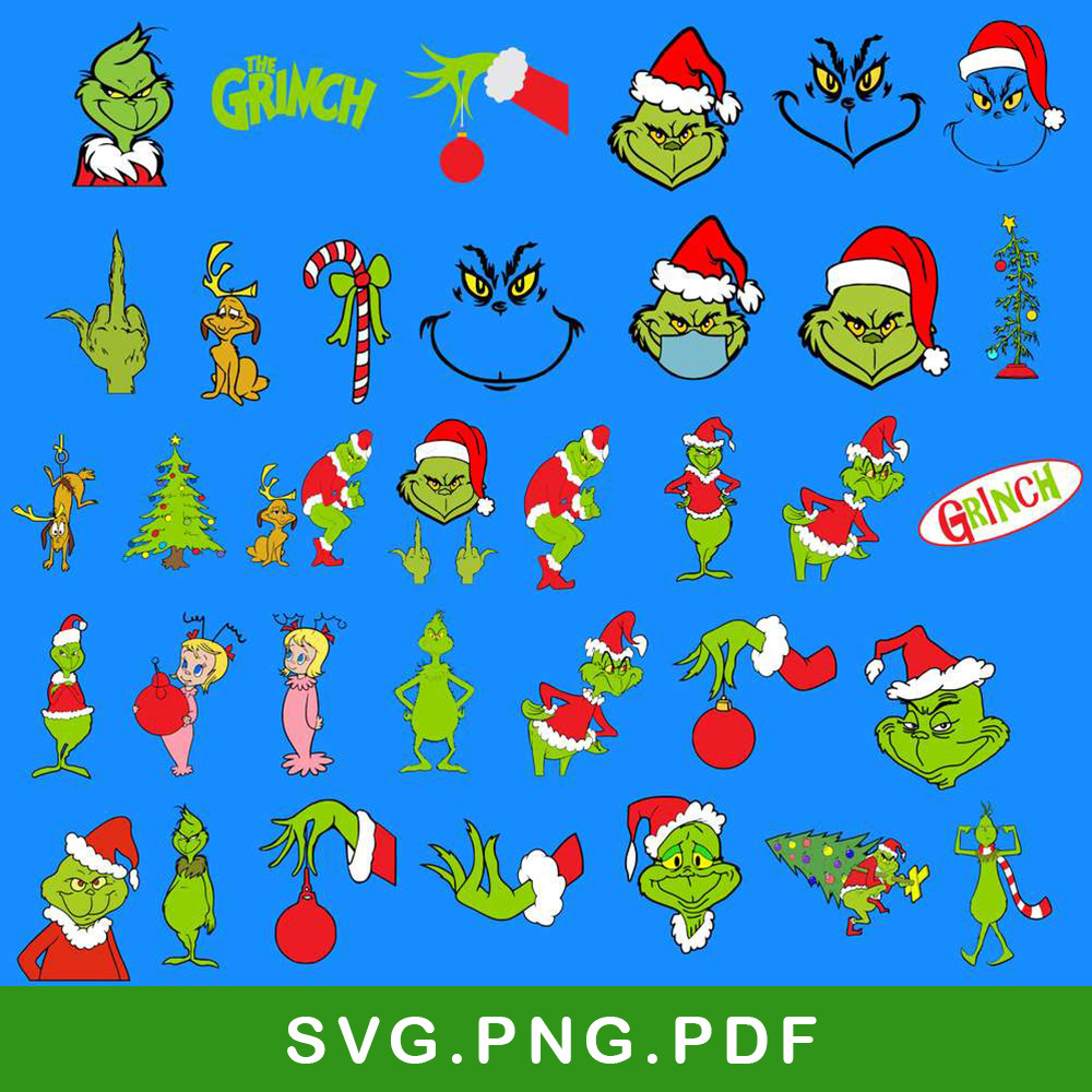Grinch Christmas Bundle Svg, Grinch Svg, Christmas Svg, Png PDF File