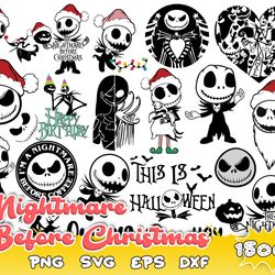 nightmare before christmas bundle svg, jack skellington svg, jack and sally svg, nightmare christmas svg