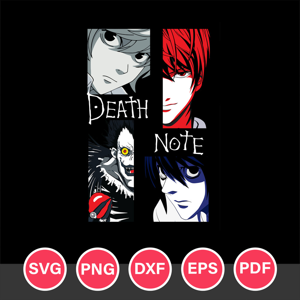 Death Note Svg, Yagami Raito Svg, Death Note Anime Svg, Japanese Anime Manga Svg, Png Dxf Eps Pdf File