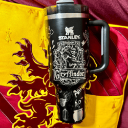 custom large 40oz magic wizard world crest stanley tumbler with handle