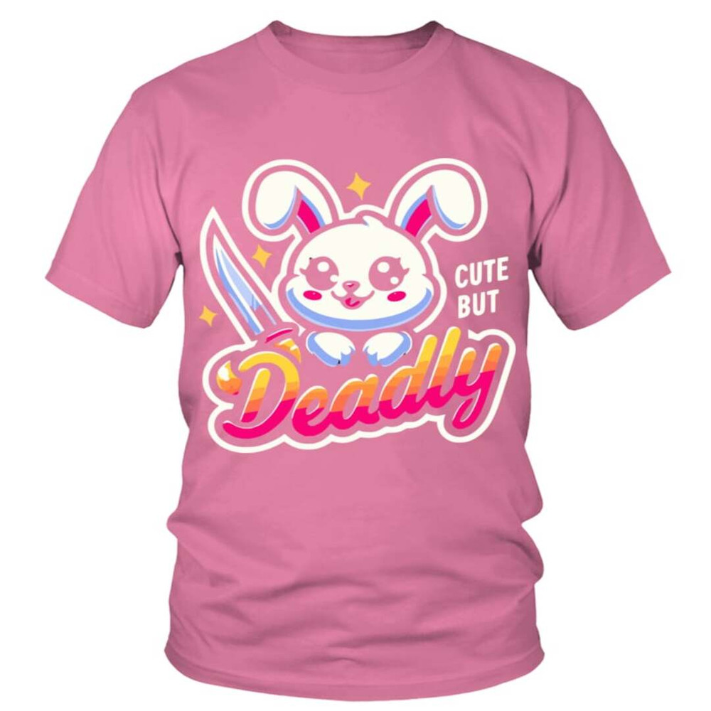 Cute But Deadly Bunny Round Neck TShirt Unisex 2