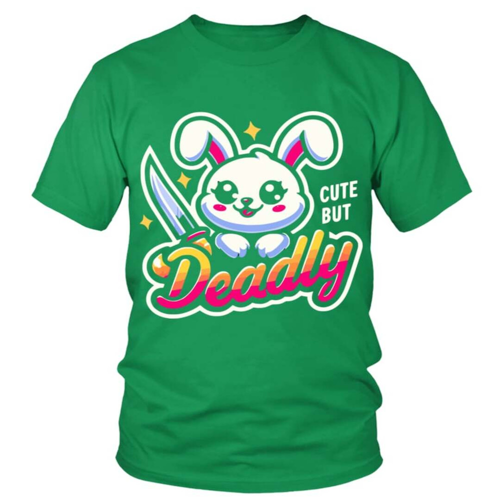 Cute But Deadly Bunny Round Neck TShirt Unisex 3