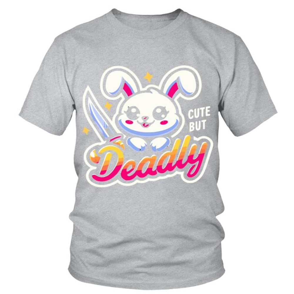 Cute But Deadly Bunny Round Neck TShirt Unisex 5