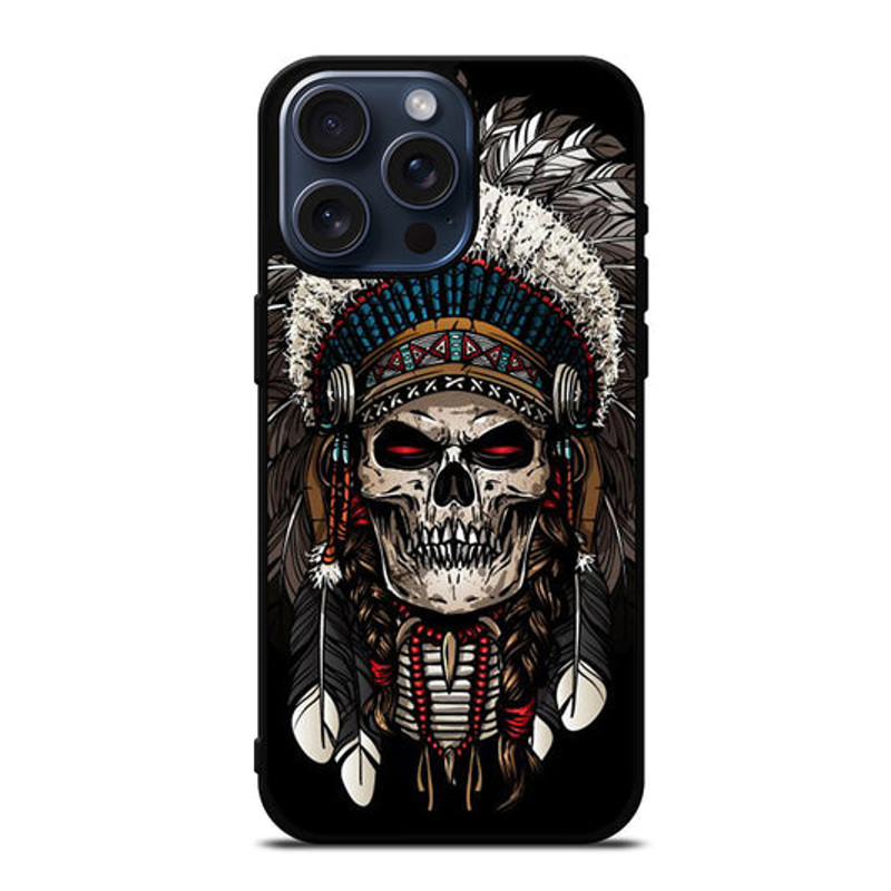 INDIAN FEATHER SKULL ART 2 IPhone Case 0