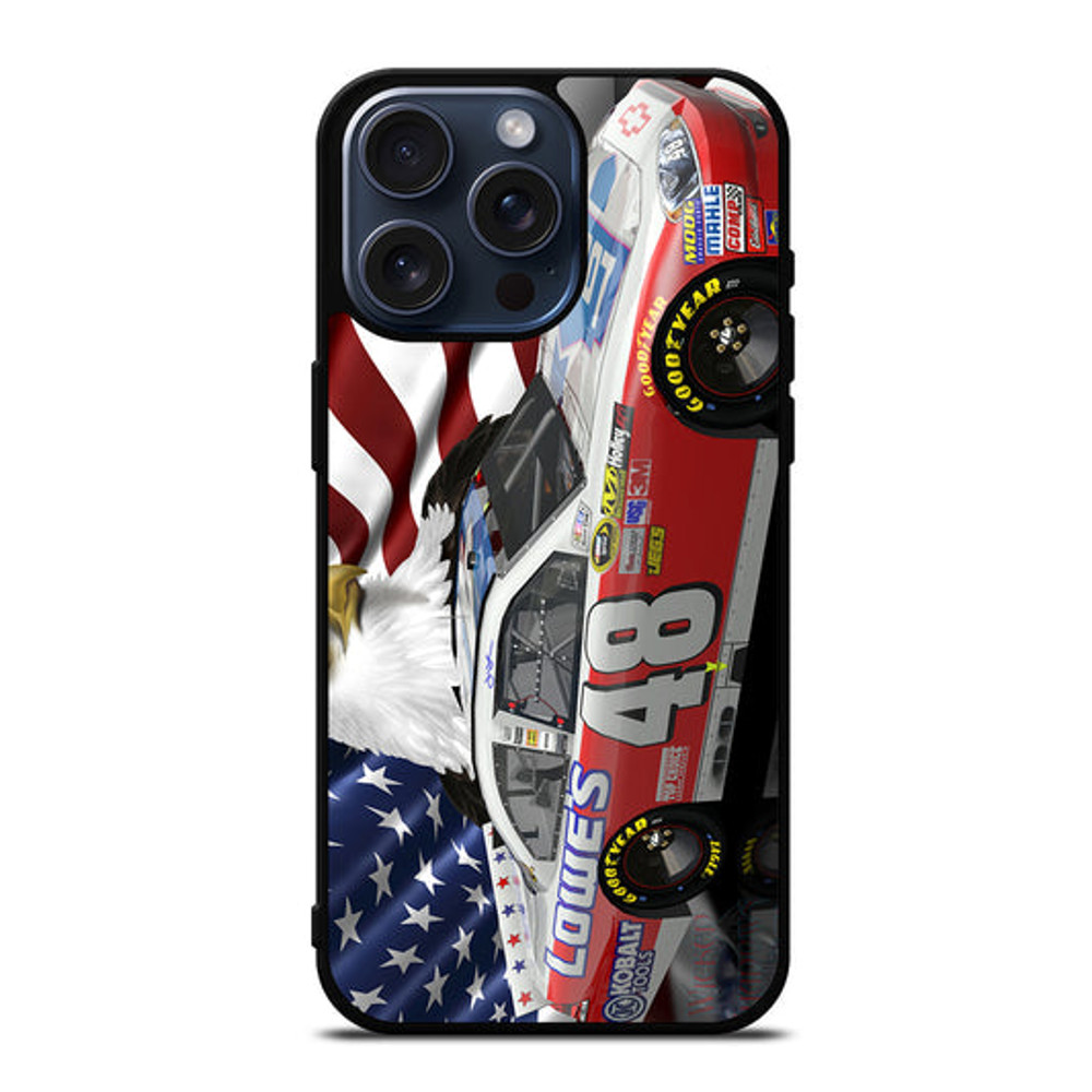 JIMMIE JOHNSON NASCAR AMERICAN FLAG IPhone Case 0