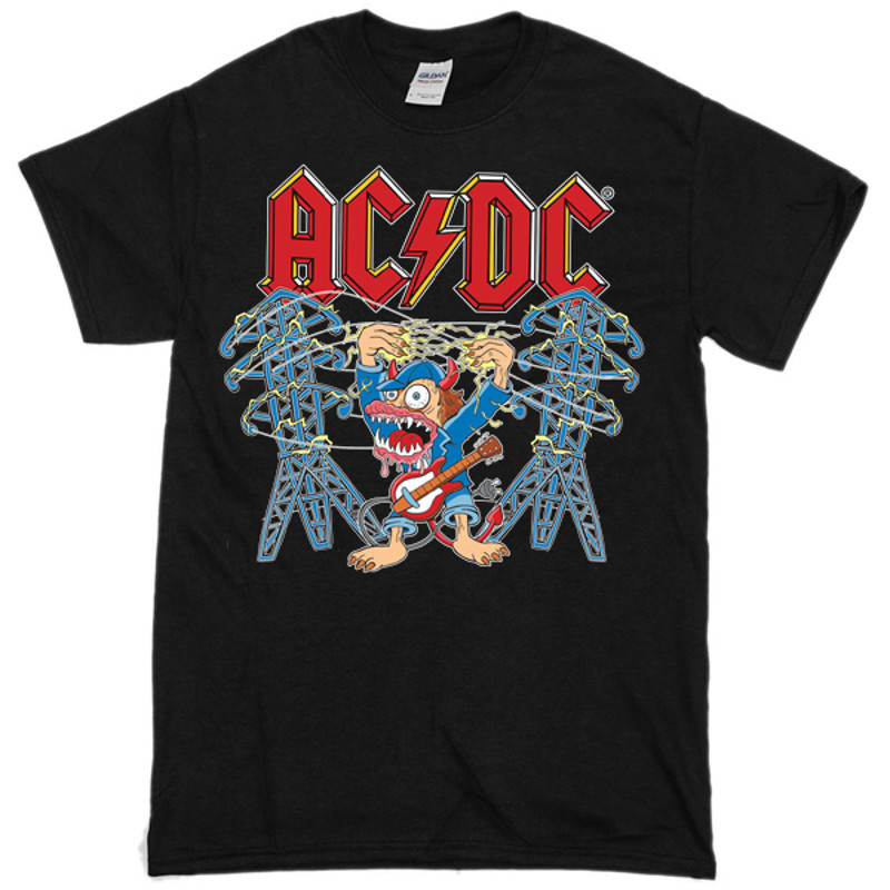 Ac Dc Cartoon Womens TShirt Tee 0