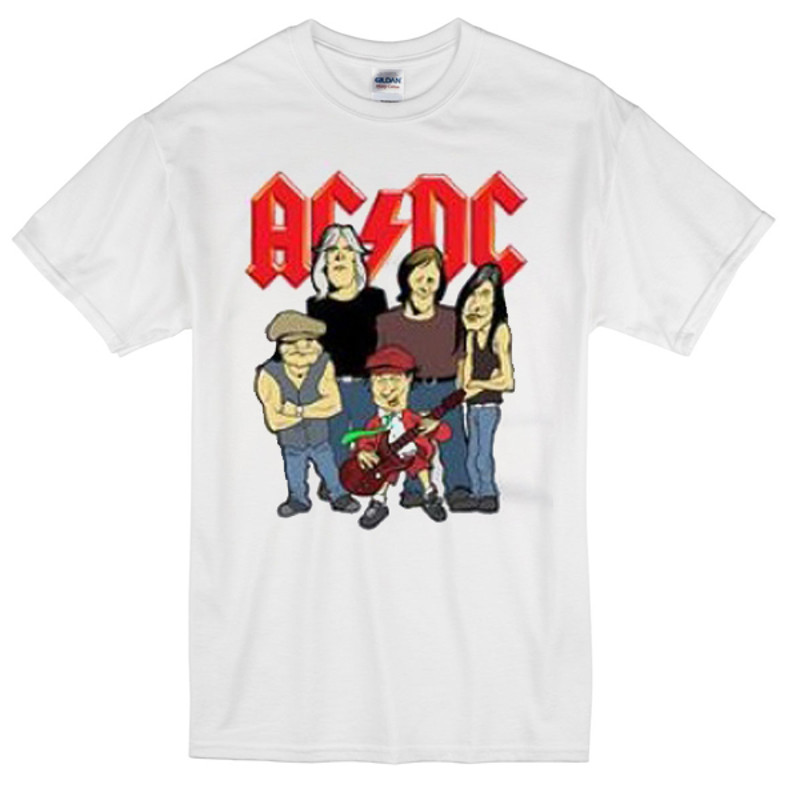 Ac Dc Rock Cartoon Womens TShirt Tee 0