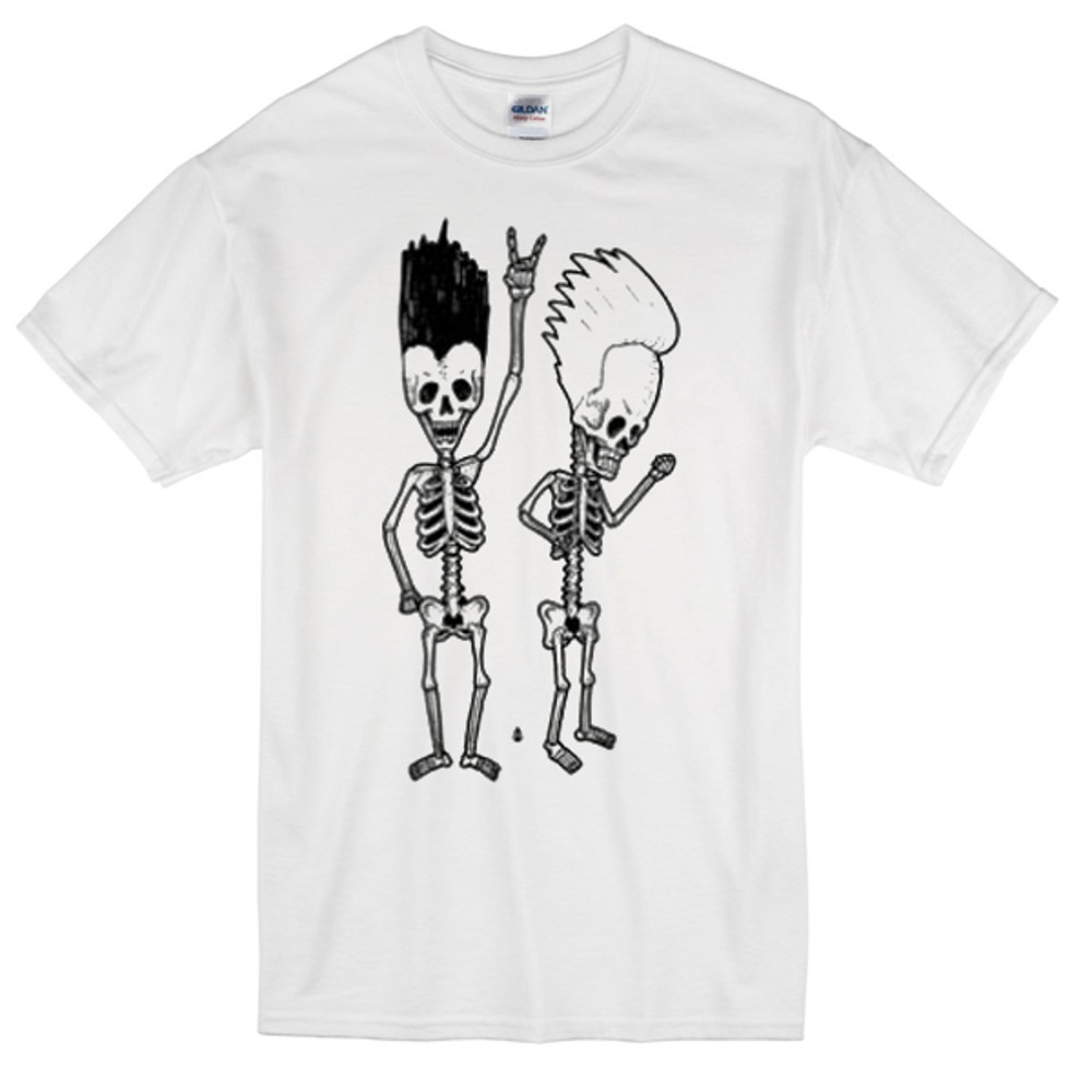 Beavis And Butthead Rock Skeleton Womens TShirt Tee 0