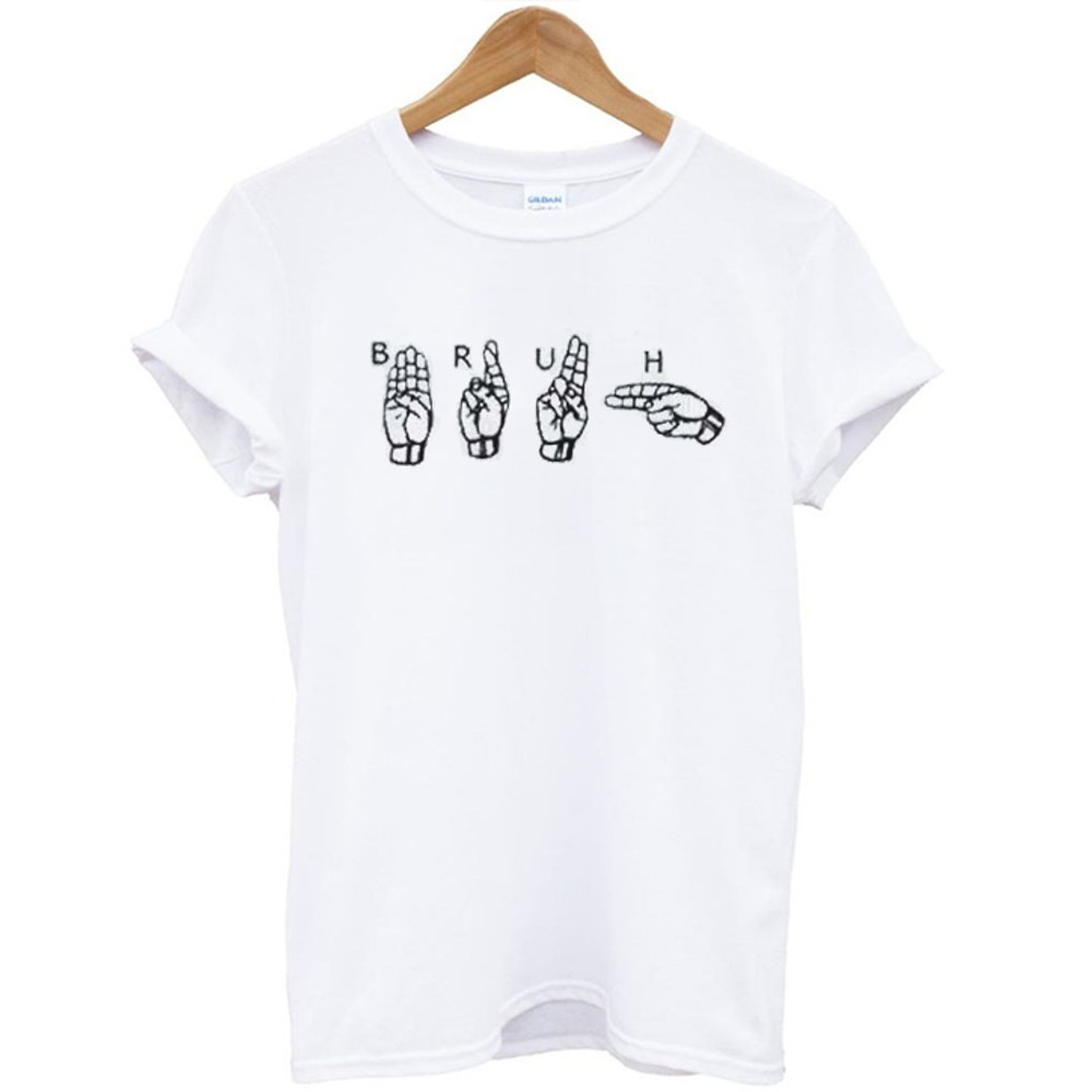 Bruh Hand Sign Womens TShirt Tee 0