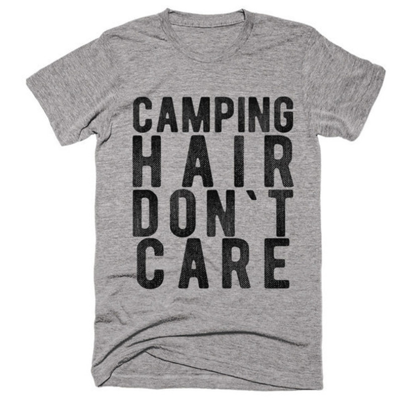 Camping Hair Do Not Care Womens TShirt Tee 0