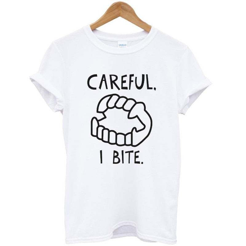 Careful I Bite Womens TShirt Tee 0