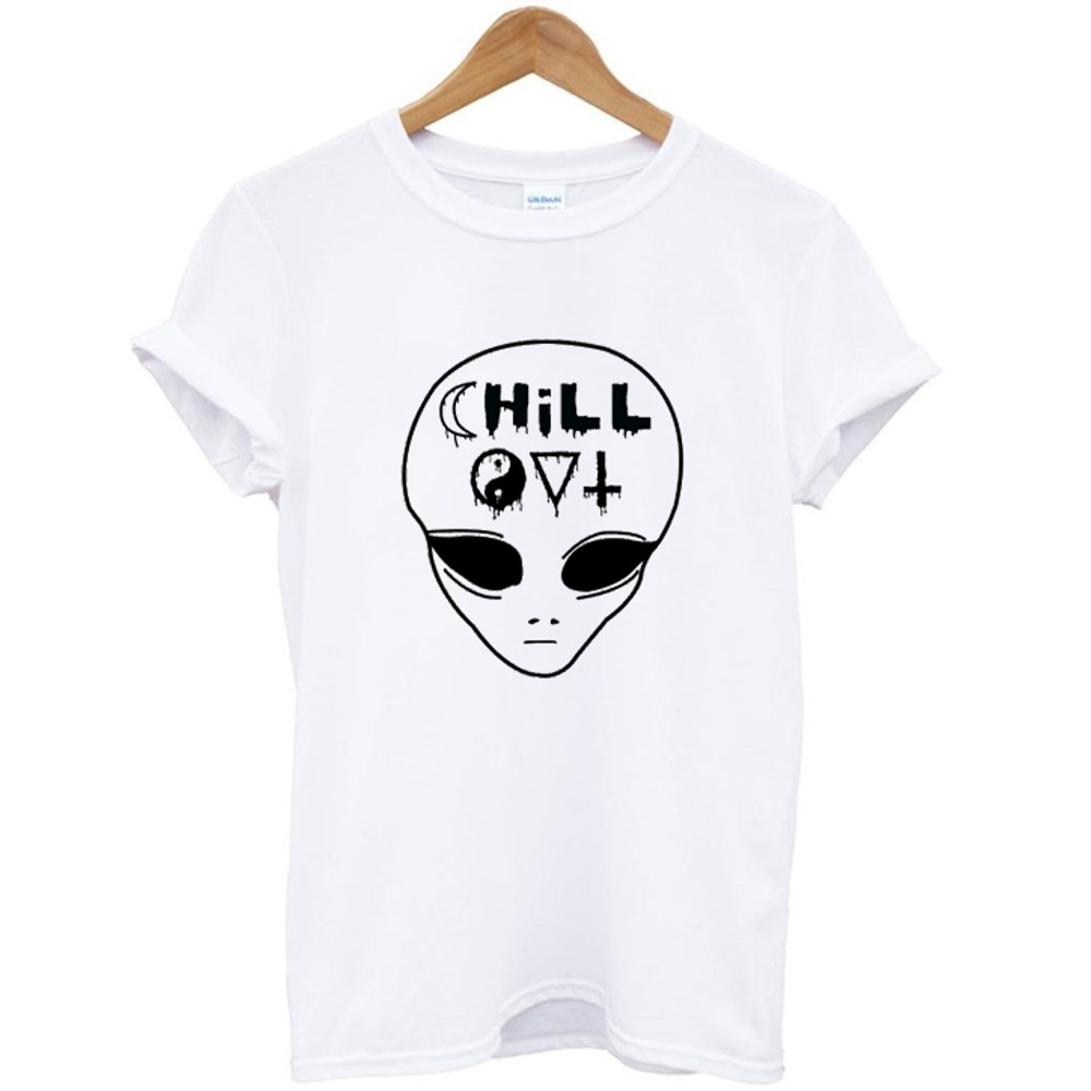 Chill Out Alien Womens TShirt Tee 0