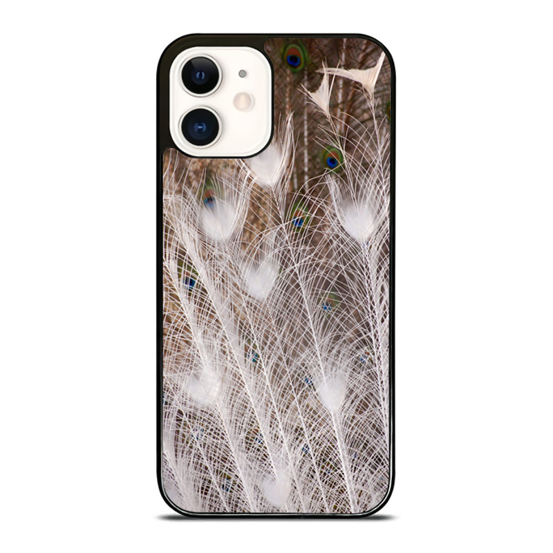 White Peacock Feathers IPhone Case 0