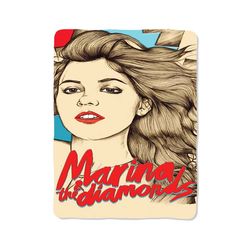 cartoon marina painting custom velveteen plush blanket – personalized comfort & style