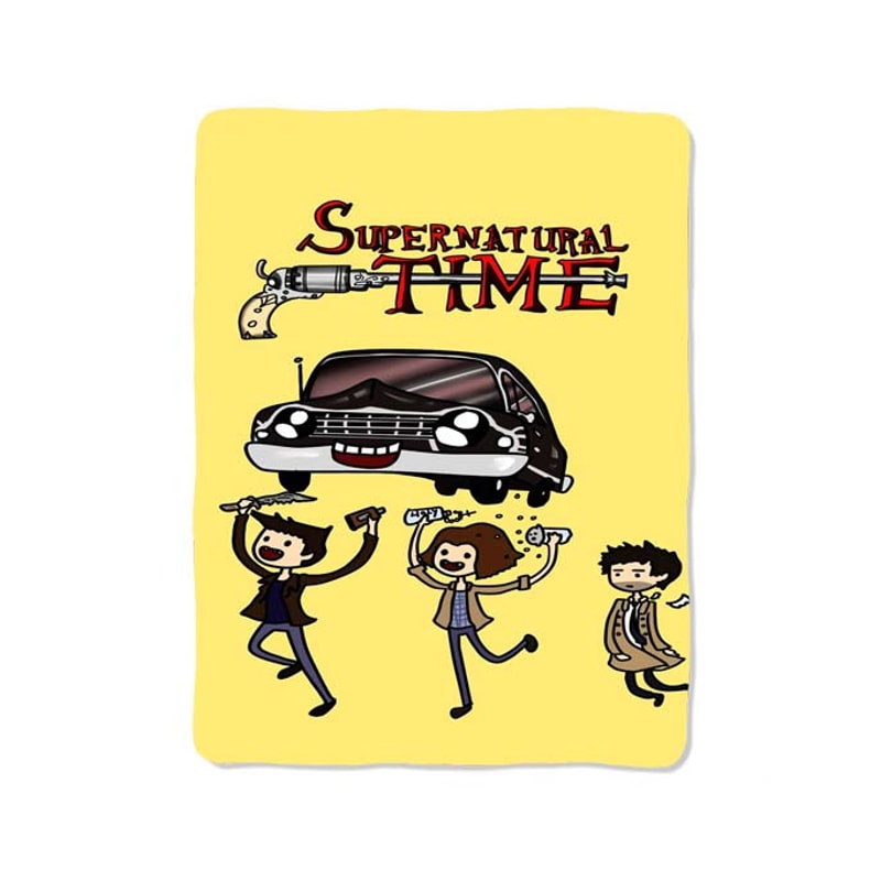 Cartoon Supernatural Time Custom Velveteen Plush Blanket Personalized Comfort Style 0