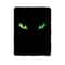 Cat Eyes Painting Green Light Custom Velveteen Plush Blanket Personalized Comfort Style 0