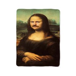 classic mona lisa custom velveteen plush blanket – personalized comfort & style