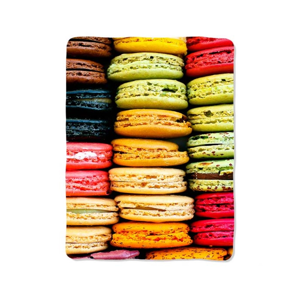 Colorful Paris Macarons Food Custom Velveteen Plush Blanket Personalized Comfort Style 1