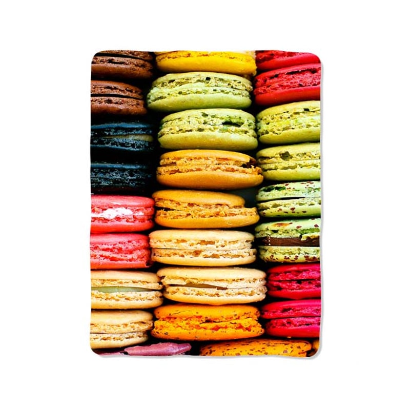 Colorful Paris Macarons Food Custom Velveteen Plush Blanket Personalized Comfort Style 1