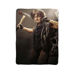 daril dixon axe weapon custom velveteen plush blanket – personalized comfort & style