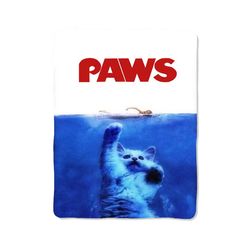 deep blue sea paws cat custom velveteen plush blanket – personalized comfort & style