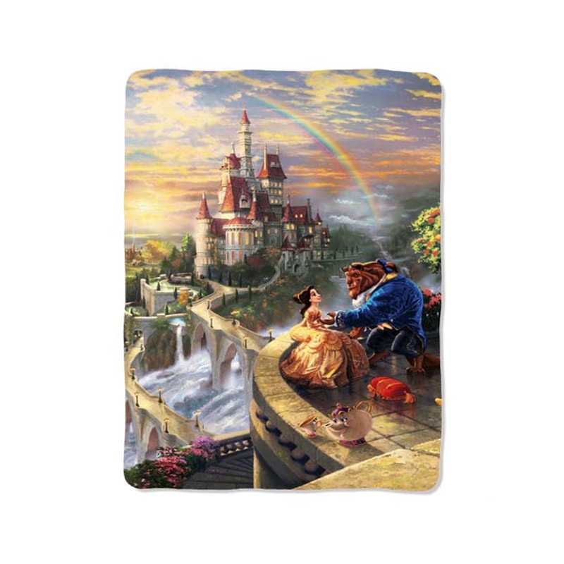 Disney Rosmantic Painting Custom Velveteen Plush Blanket Personalized Comfort Style 0