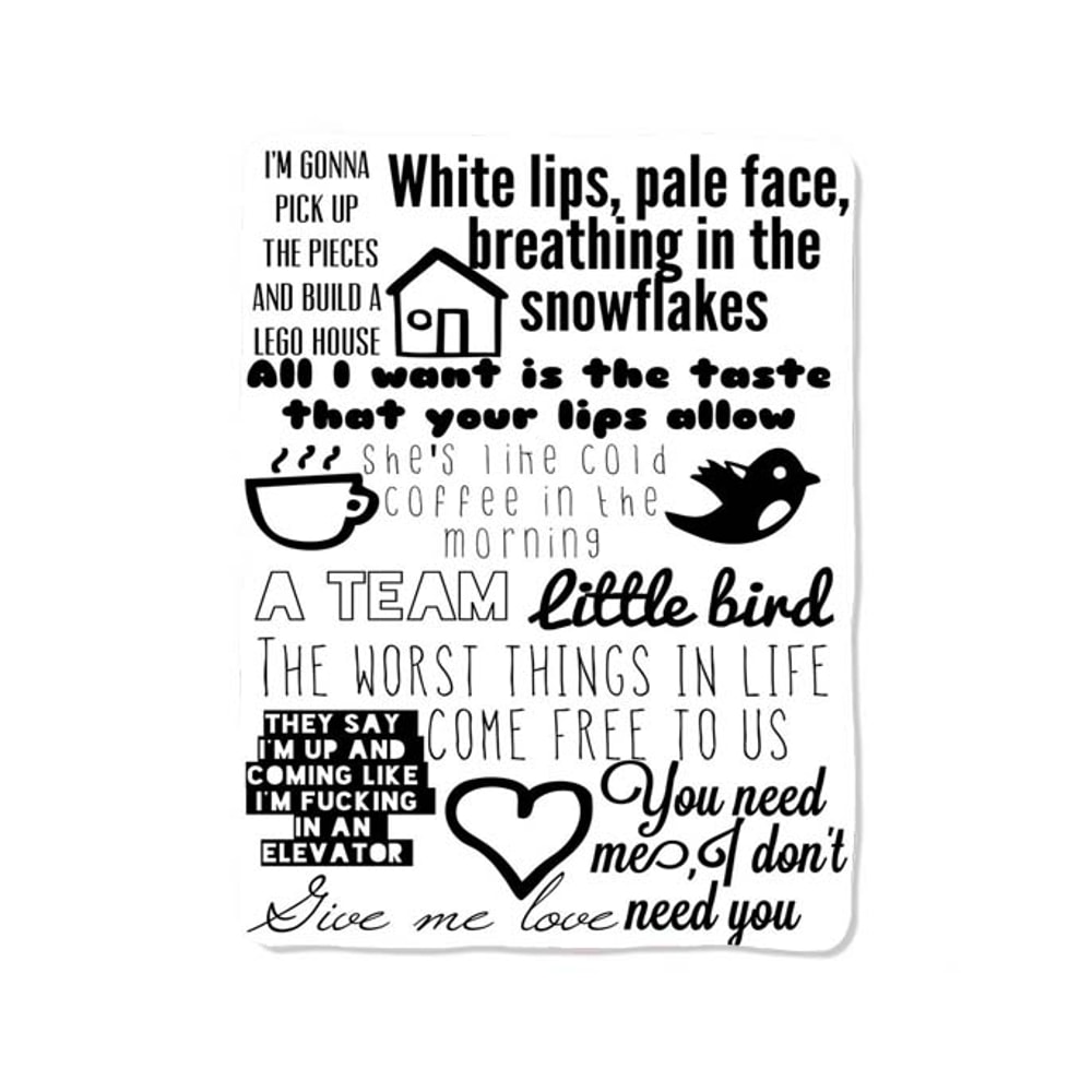 Ed Sheeran Lyric Custom Velveteen Plush Blanket Personalized Comfort Style 0