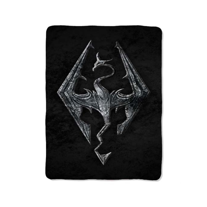 Game Skyrim Logo Custom Velveteen Plush Blanket Personalized Comfort Style 0
