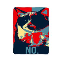 grumpy cat no custom velveteen plush blanket – personalized comfort & style