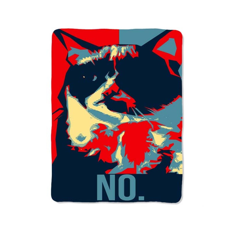 Grumpy Cat No Custom Velveteen Plush Blanket Personalized Comfort Style 0