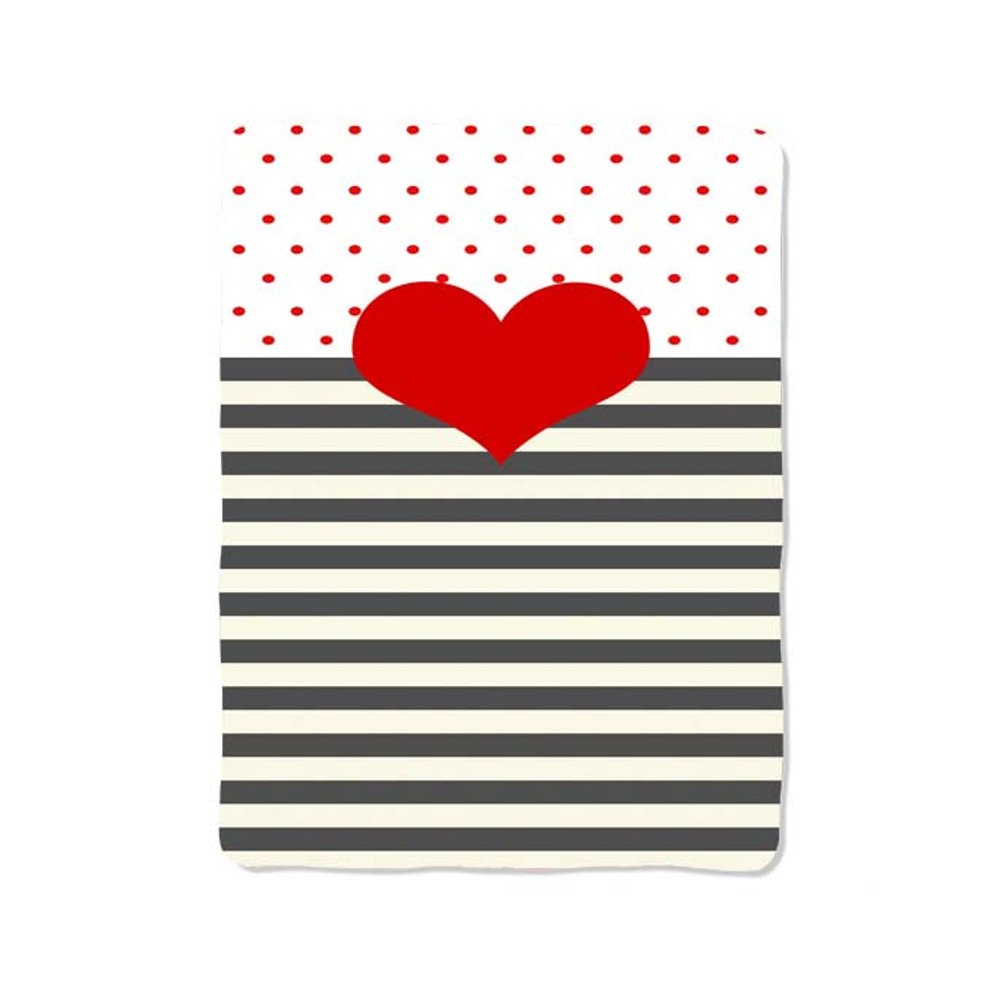 Heart Stripe Custom Velveteen Plush Blanket Personalized Comfort Style 0