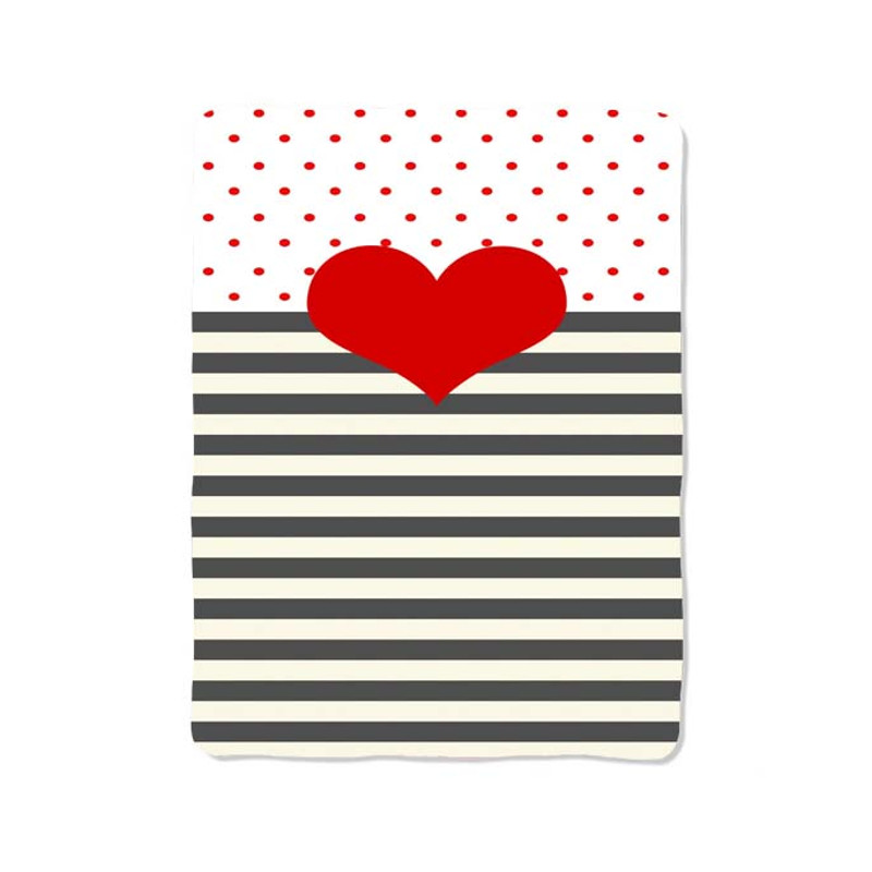 Heart Stripe Custom Velveteen Plush Blanket Personalized Comfort Style 0
