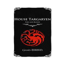 house of targaryen fire and blood custom velveteen plush blanket – personalized comfort & style
