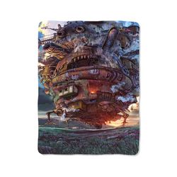 howls moving castle custom velveteen plush blanket – personalized comfort & style