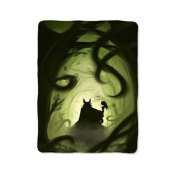 maleficent villain dark green forest custom velveteen plush blanket – personalized comfort & style