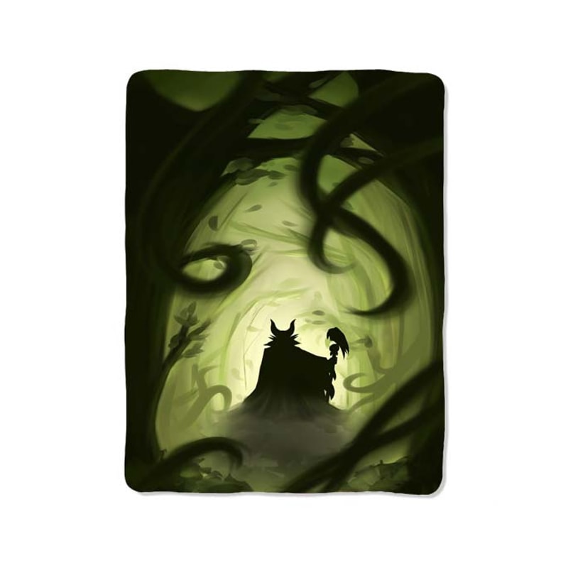 Maleficent Villain Dark Green Forest Custom Velveteen Plush Blanket Personalized Comfort Style 0