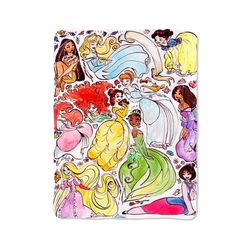 princess collage custom velveteen plush blanket – personalized comfort & style